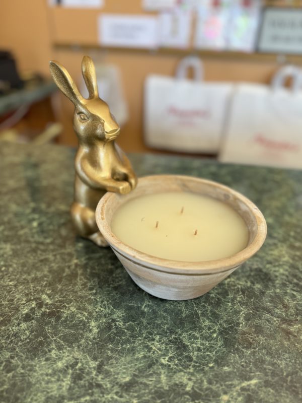 Golden Rabbit Candle Bowl